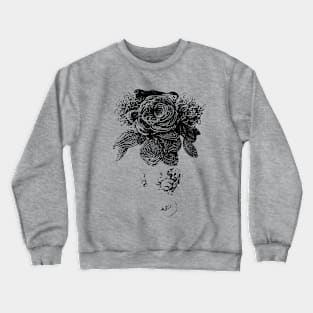 black and white beaded floral sculptural print Crewneck Sweatshirt